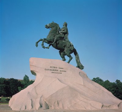 Reiterstatue von Peter I. (1672-1725) der Große, 1782 von Etienne Maurice Falconet